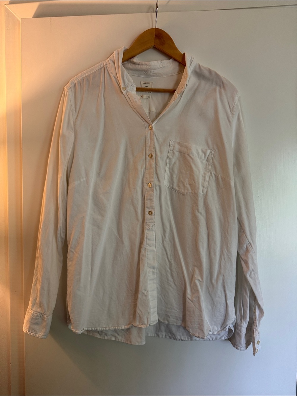 GAP Cream Button-Front Tunic Shirt
